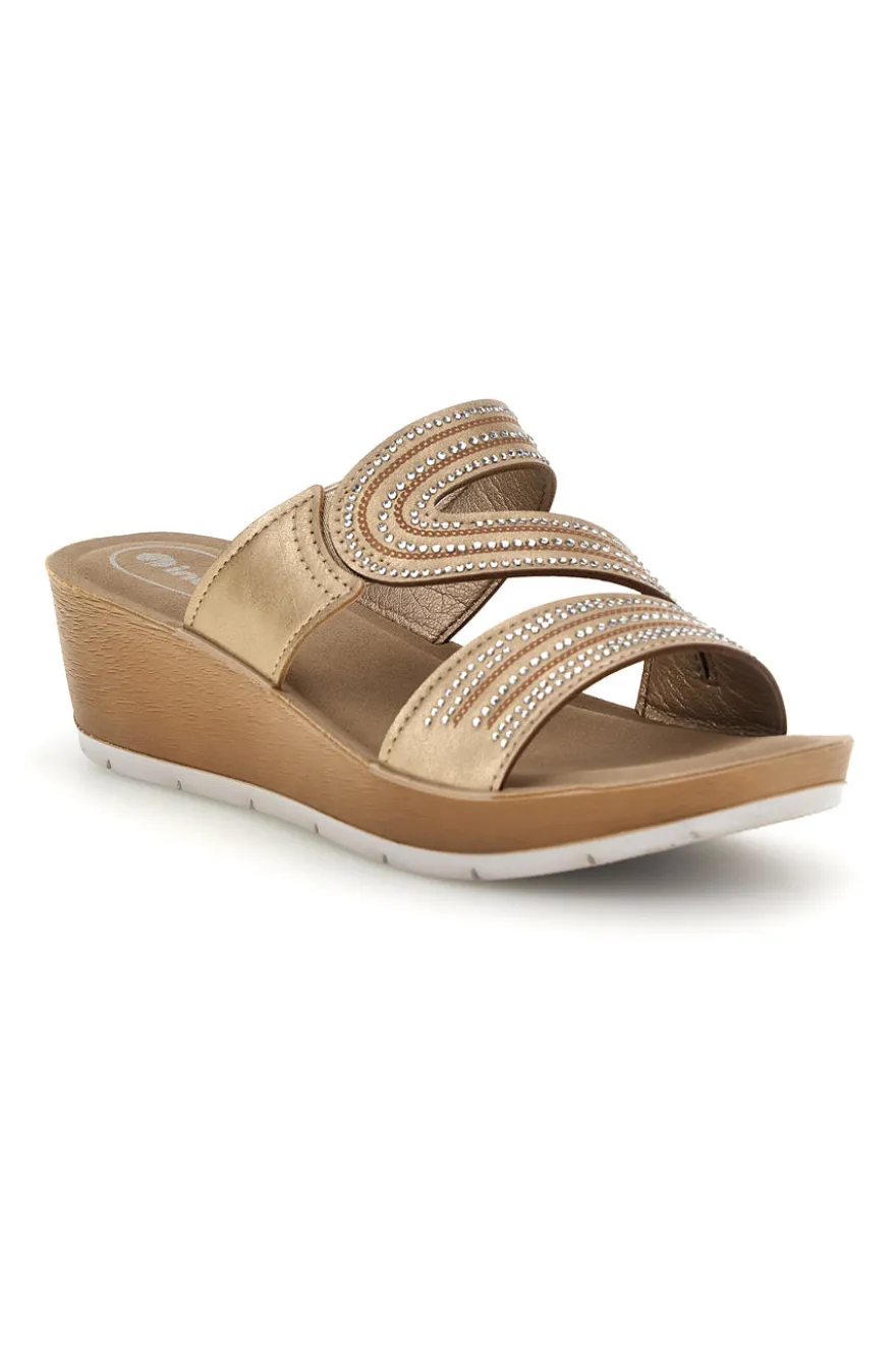 Ciabatte beige con zeppa Inblu 23 RN