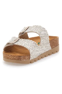Ciabatte beige corda con doppia fibbia PITTARELLO BIO 335P20630SR