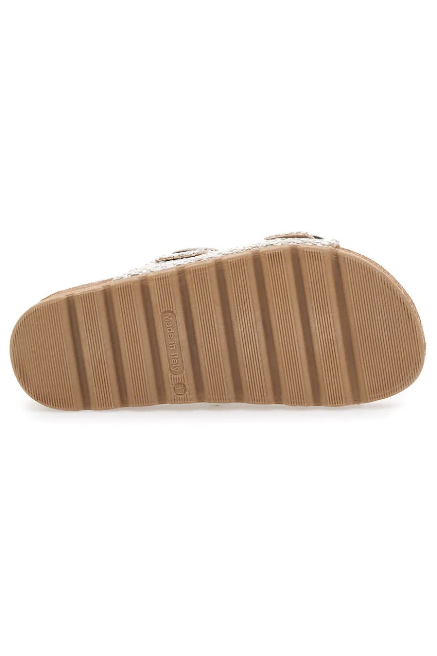 Ciabatte beige corda con doppia fibbia PITTARELLO BIO 335P20630SR