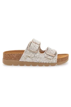 Ciabatte beige corda con doppia fibbia PITTARELLO BIO 335P20630SR