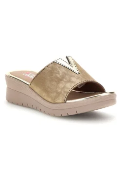 Ciabatte Beige Dettagli Metallizzati Linea comoda 8551