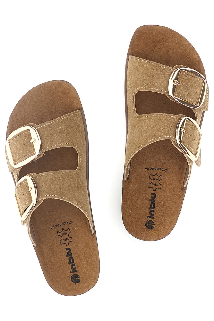 Ciabatte Beige Doppia Fibbia Inblu 61 CP