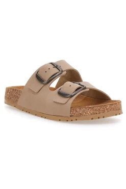 Ciabatte beige doppia fibbia Pittarello Green walk 335CF20630SR