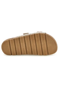 Ciabatte beige effetto intrecciato con sottopiede in vera pelle Pittarello Bio 335P20630SR