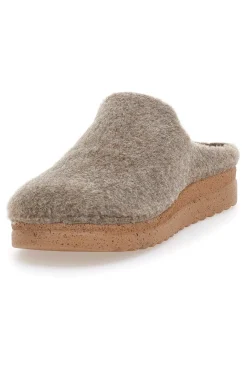 Ciabatte beige in feltro con suola ergonomica Plocadi 11902LO