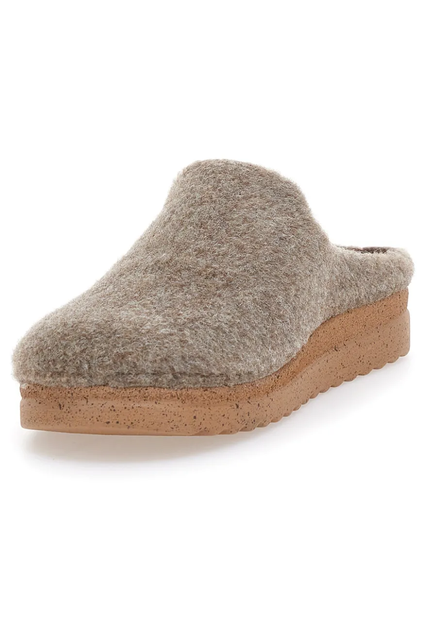 Ciabatte beige in feltro con suola ergonomica Plocadi 11902LO