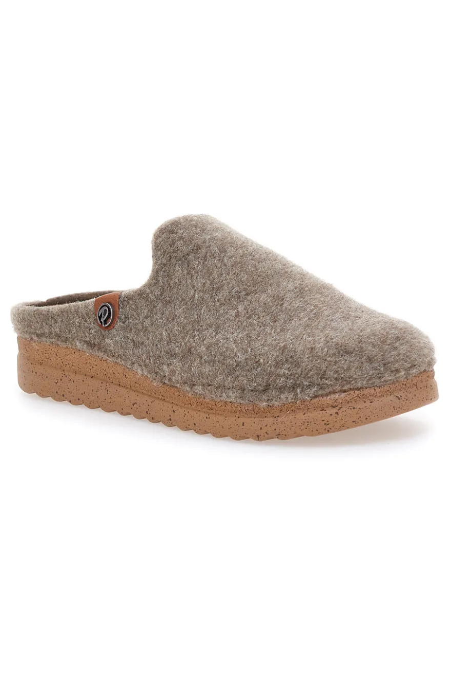 Ciabatte beige in feltro con suola ergonomica Plocadi 11902LO