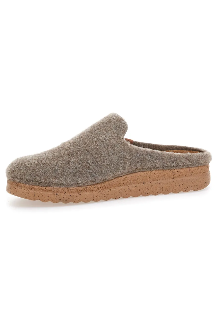 Ciabatte beige in feltro con suola ergonomica Plocadi 11902LO