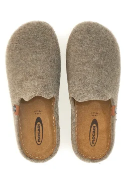 Ciabatte beige in feltro con suola ergonomica Plocadi 11902LO