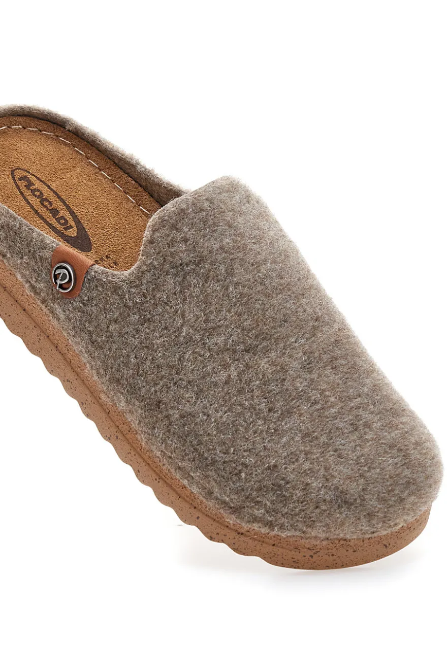 Ciabatte beige in feltro con suola ergonomica Plocadi 11902LO