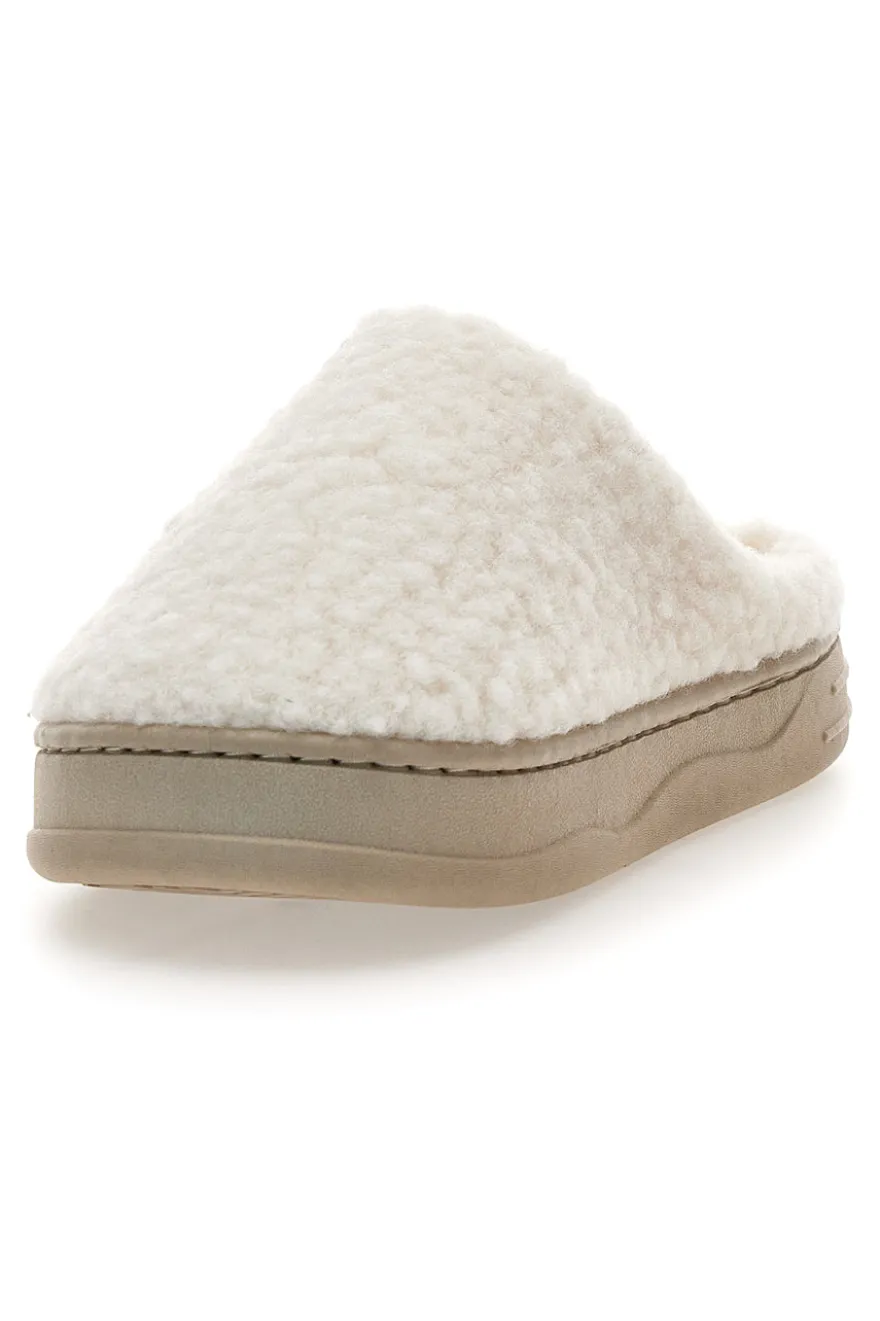 Ciabatte beige in tessuto teddy Coveri World 25847