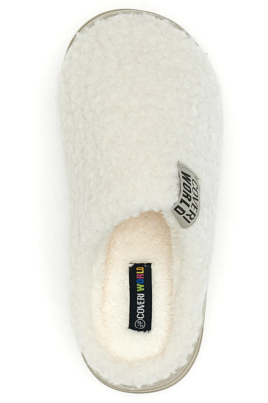Ciabatte beige in tessuto teddy Coveri World 25847