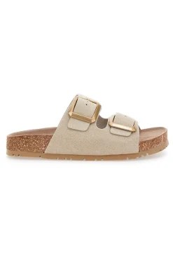 Ciabatte beige neutro doppia fibbia Pittarello Green Walk vegan 335CF20631S