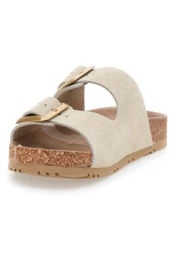 Ciabatte beige neutro doppia fibbia Pittarello Green Walk vegan 335CF20631S