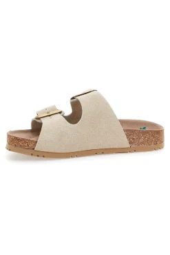Ciabatte beige neutro doppia fibbia Pittarello Green Walk vegan 335CF20631S