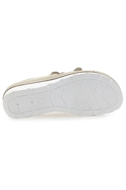 Ciabatte beige traforate con doppia fibbia comfort TIGLIO 54344