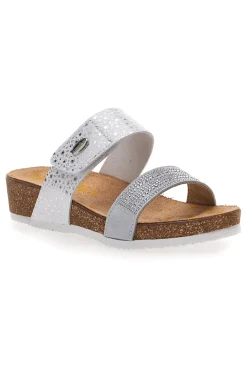 Ciabatte Bianche Con Brillantini Argentati Pittarello Bio 293480