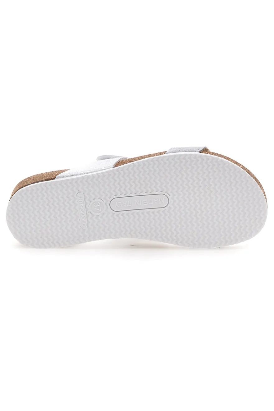 Ciabatte Bianche Con Brillantini Argentati Pittarello Bio 293480
