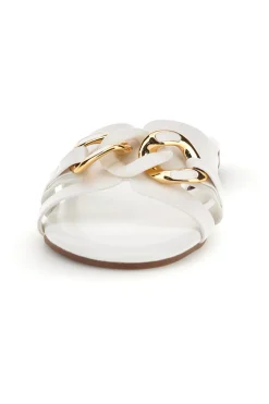 Ciabatte bianche con catena decorativa The first chic PREA1320