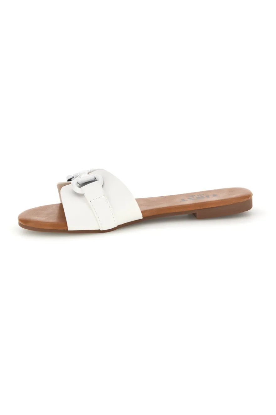 Ciabatte bianche con catena decorativa The first chic PREA441