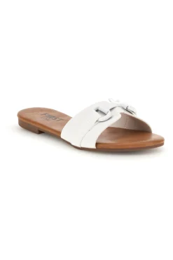 Ciabatte bianche con catena decorativa The first chic PREA441