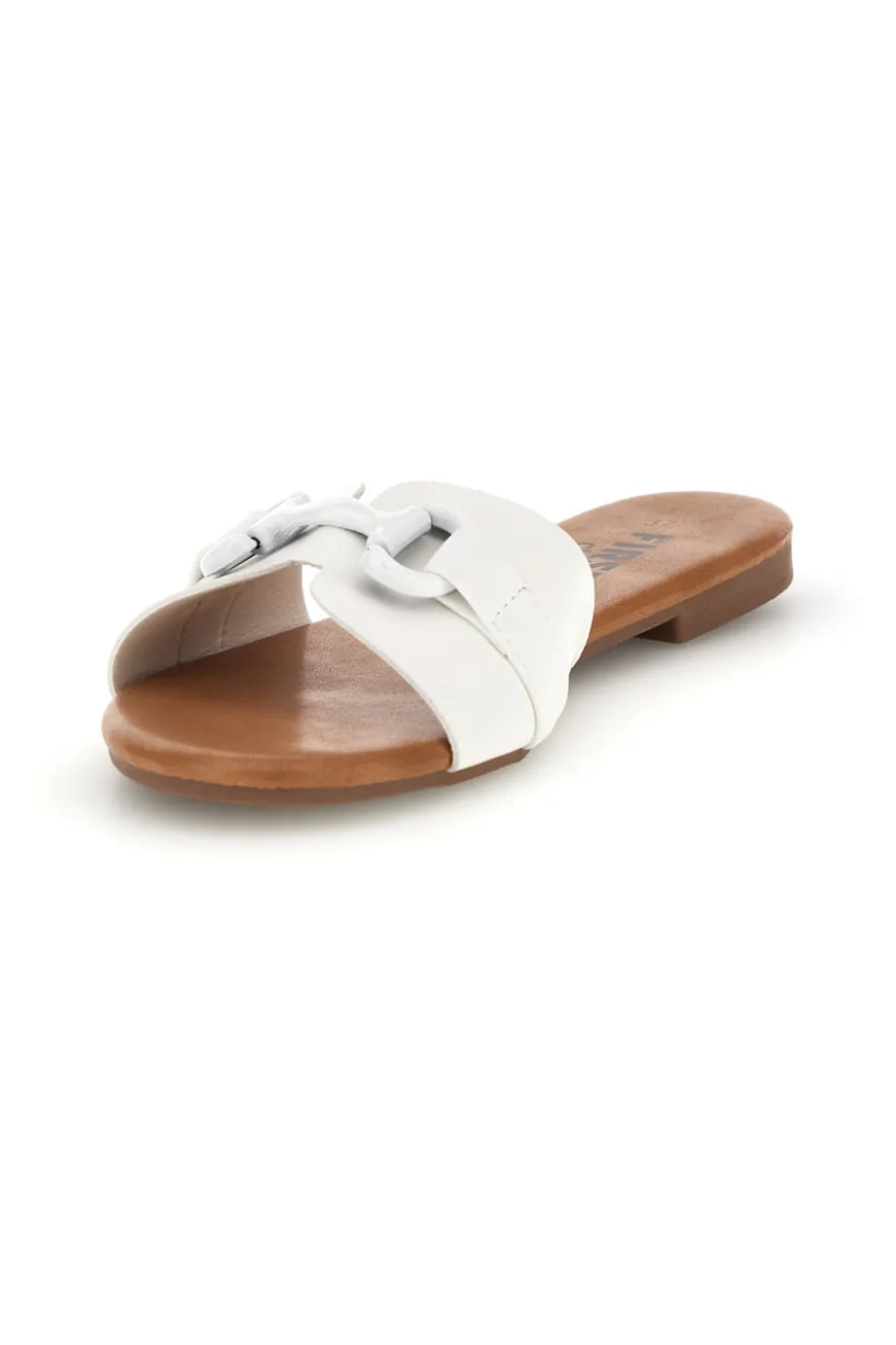 Ciabatte bianche con catena decorativa The first chic PREA441