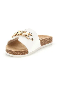 Ciabatte Bianche con Catena Dorata Pitt kids 14614