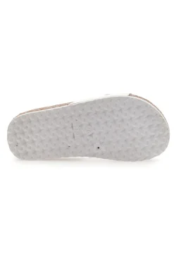 Ciabatte Bianche Con Catenina Oro Pitt Kids 14450