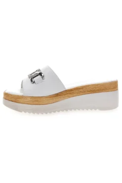 Ciabatte Bianche con Catenina Argento e Platform Pittarello Love 3456