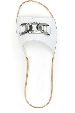 Ciabatte Bianche con Catenina Argento e Platform Pittarello Love 3456