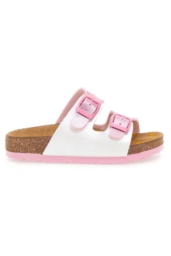 Ciabatte bianche con dettagli rosa Pittarello Bio 257A206SR