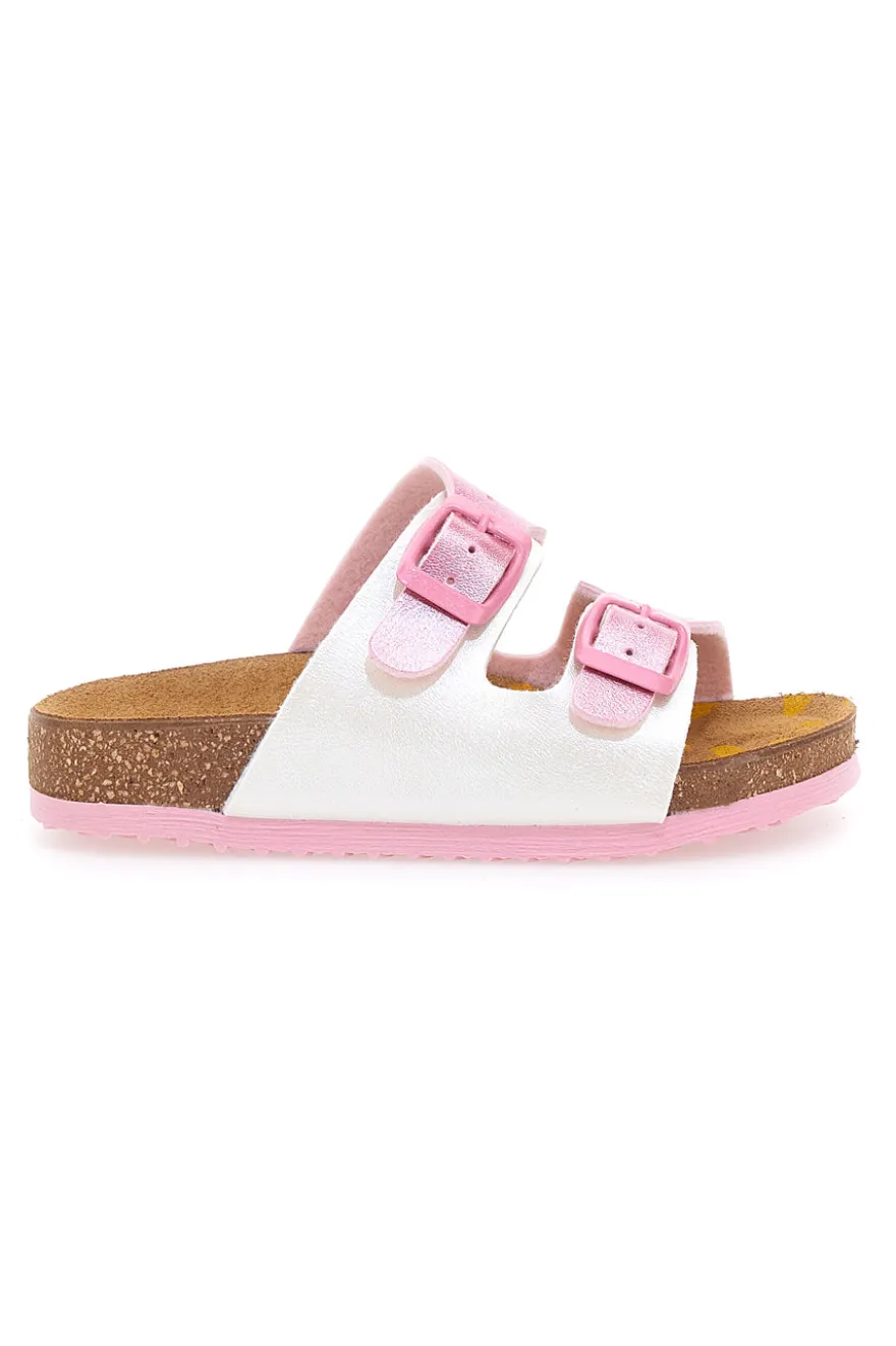 Ciabatte bianche con dettagli rosa Pittarello Bio 257A206SR