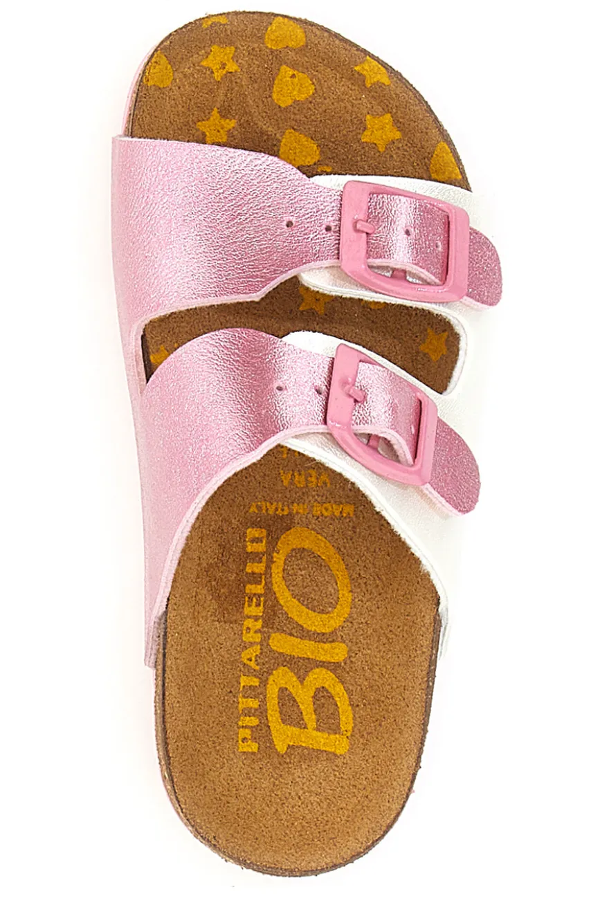 Ciabatte bianche con dettagli rosa Pittarello Bio 257A206SR