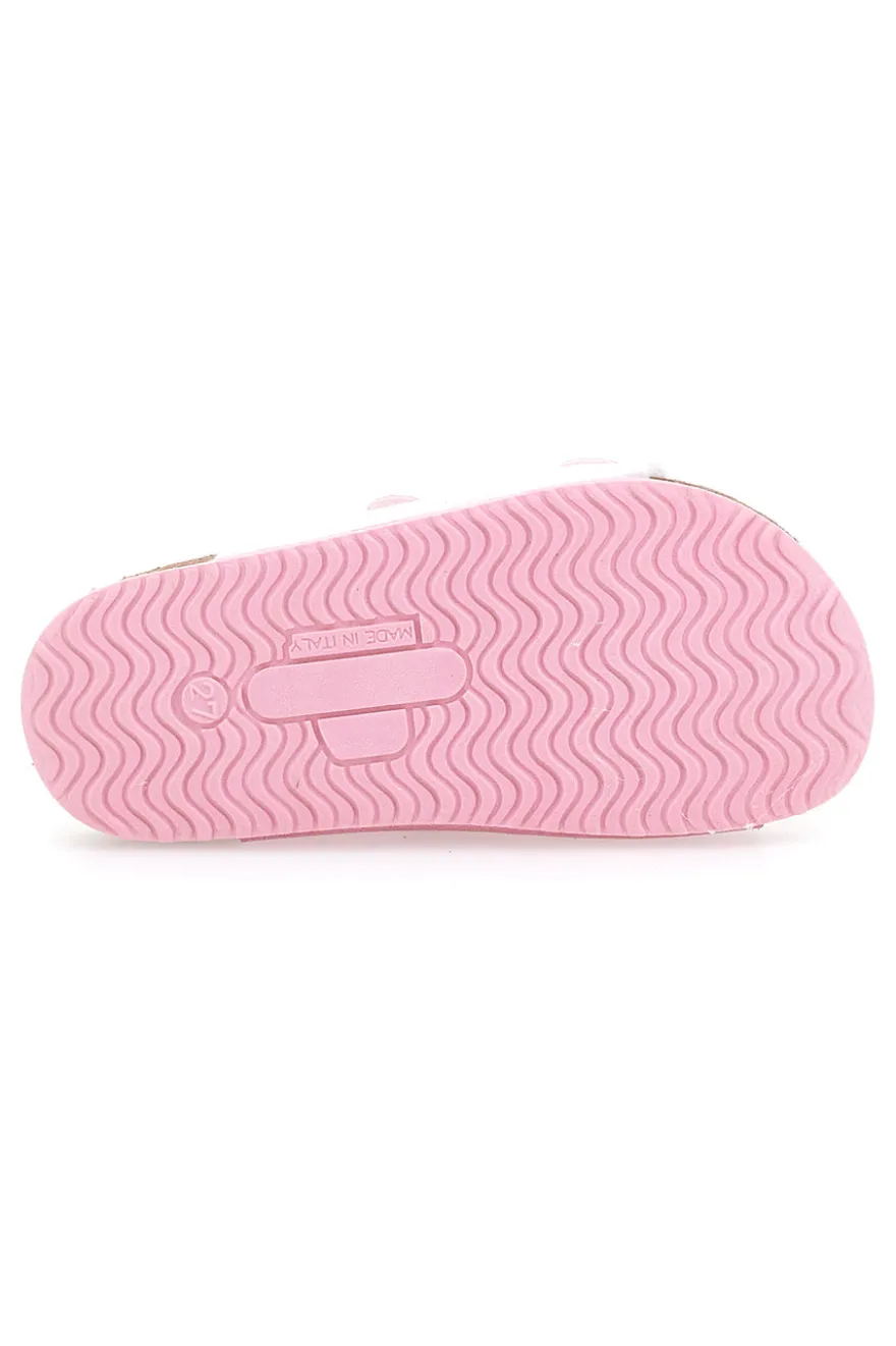 Ciabatte bianche con dettagli rosa Pittarello Bio 257A206SR