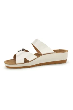 Ciabatte bianche con doppia fascia regolabile e zeppa Fly flot 90420k26hc