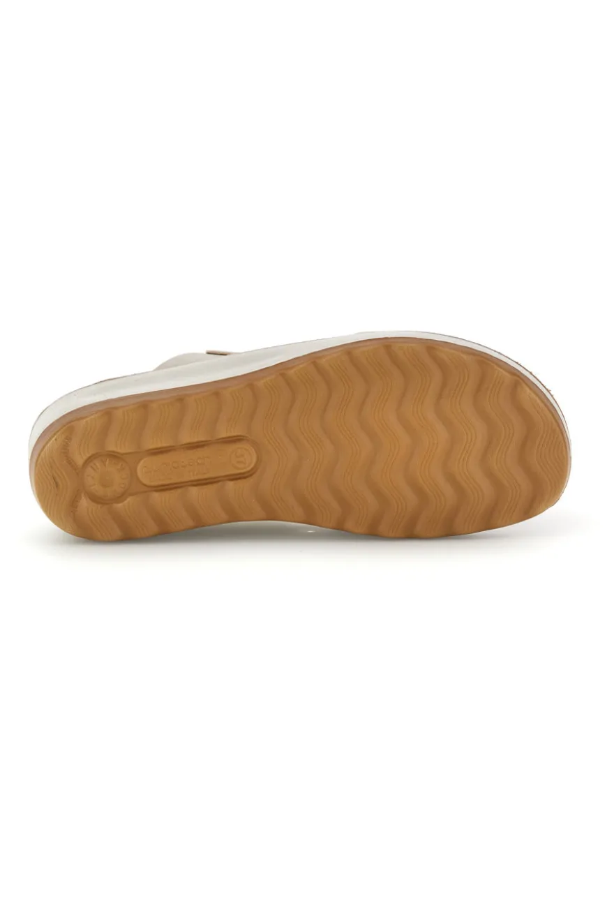 Ciabatte bianche con doppia fascia regolabile e zeppa Fly flot 90420k26hc