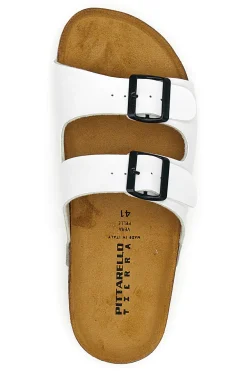 Ciabatte bianche con doppia fibbia e cinturini Pittarello Tierra 335A038SR