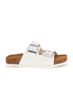 Ciabatte bianche con doppia fascia regolabile Made in Italy in vera pelle Superga S31C731