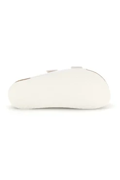 Ciabatte bianche con doppia fascia regolabile Made in Italy in vera pelle Superga S31C731