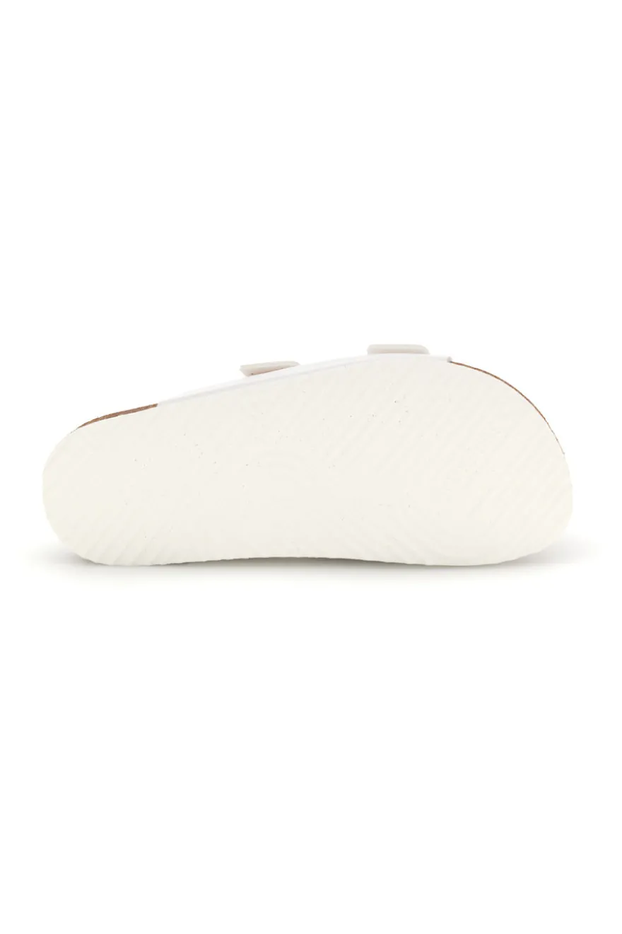 Ciabatte bianche con doppia fascia regolabile Made in Italy in vera pelle Superga S31C731