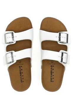 Ciabatte Bianche con Doppia Fibbia Made in Italy PITTARELLO TIERRA 335A00630SR