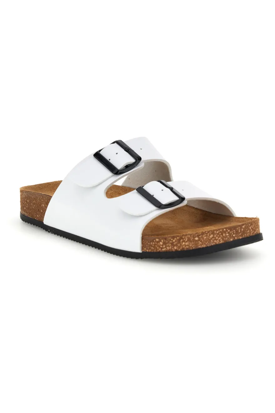 Ciabatte bianche con doppia fibbia Pittarello tierra 335A038SR
