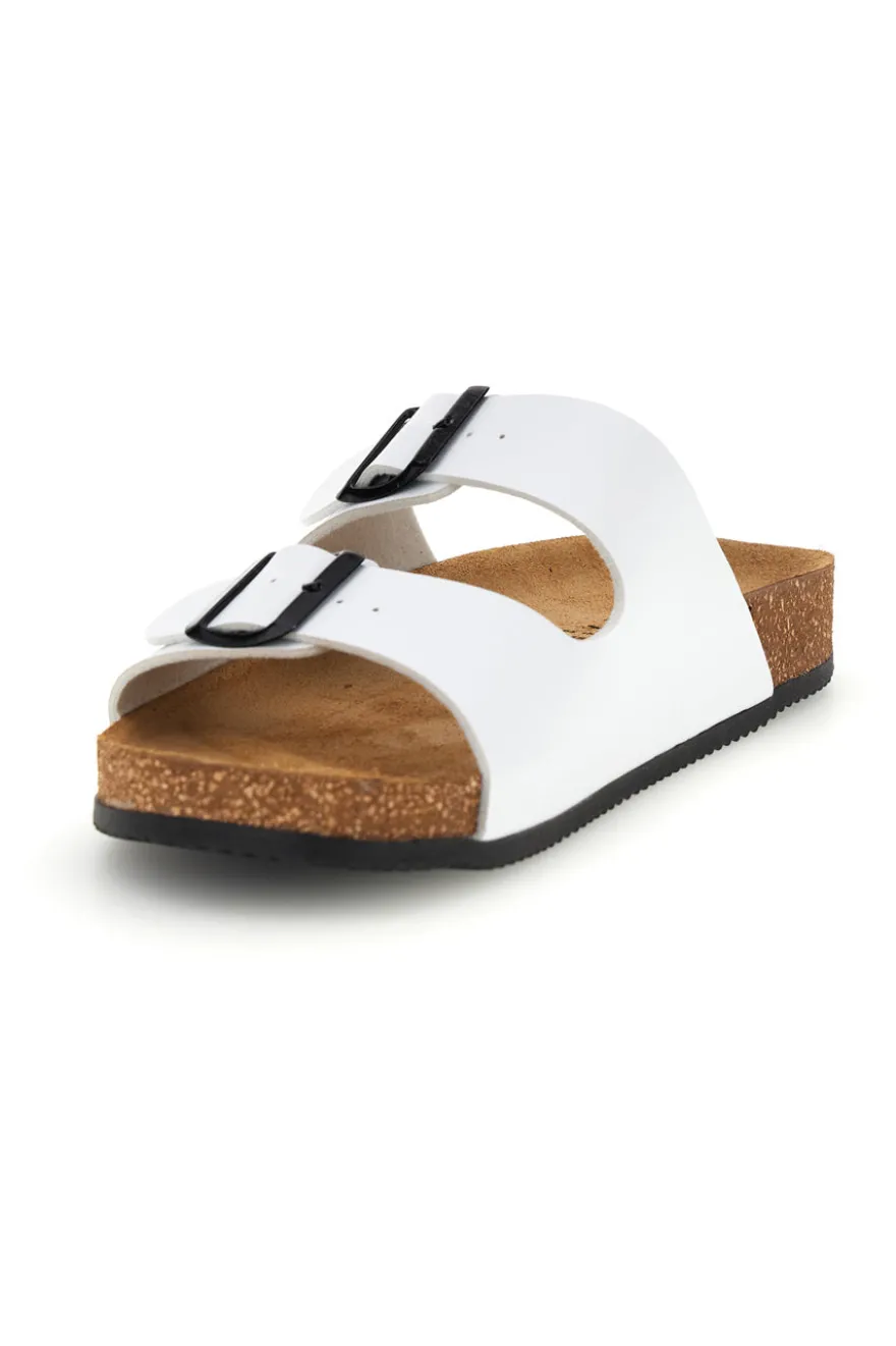 Ciabatte bianche con doppia fibbia Pittarello tierra 335A038SR