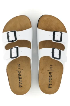 Ciabatte bianche con doppia fibbia Pittarello tierra 335A038SR
