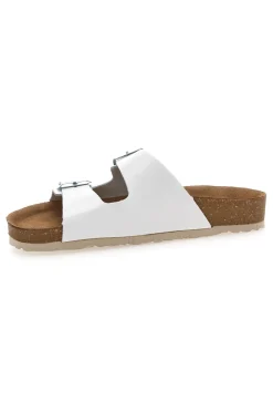 Ciabatte Bianche con Doppia Fascia e Sottopiede in Pelle INBLU 20 ND