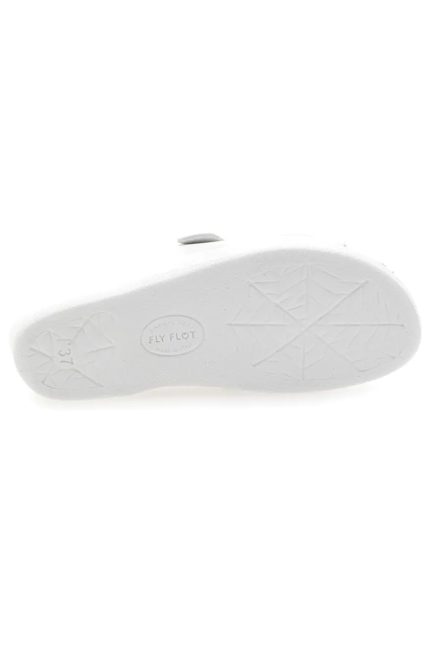 Ciabatte bianche con doppia fibbia Fly Flot 63008ZE