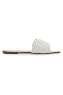 Ciabatte bianche con fascia intrecciata MON DIEU PRE5410