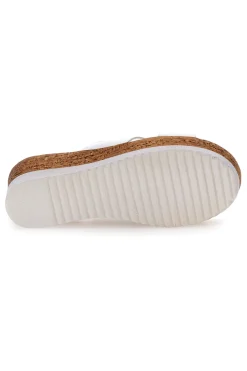 Ciabatte Bianche Con Fascia in Pelle e Platform Alto PITTARELLO 342070428