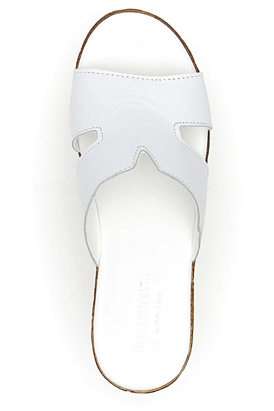 Ciabatte Bianche Con Fascia in Pelle e Platform Alto PITTARELLO 342070428