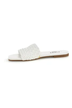 Ciabatte bianche con fascia intrecciata The first chic PRE5410